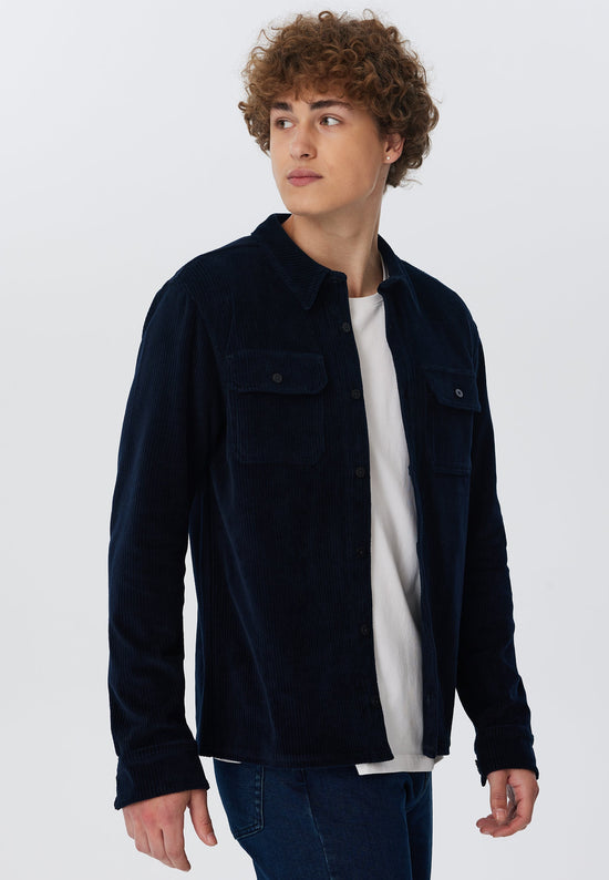 Leela Cotton 9233-045 | Unisex Cord Jacke - Nachtblau Sonderangebote