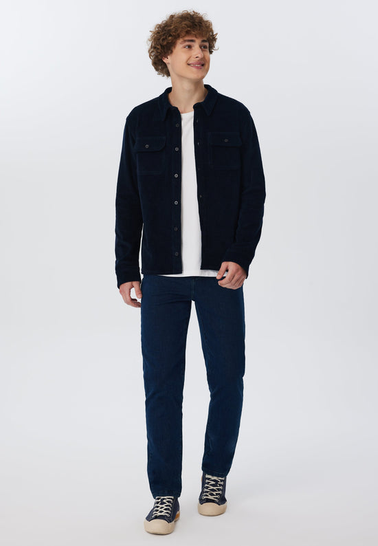 Leela Cotton 9233-045 | Unisex Cord Jacke - Nachtblau Sonderangebote