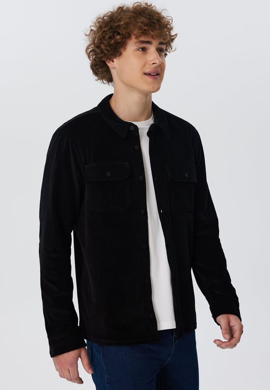 Leela Cotton 9233-021 | Unisex Cord Jacke - Schwarz Riesige Ersparnisse