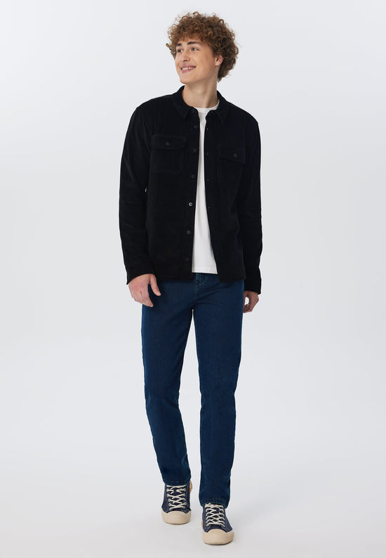 Leela Cotton 9233-021 | Unisex Cord Jacke - Schwarz Riesige Ersparnisse