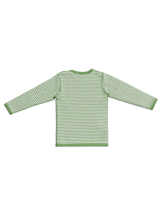 Leela Cotton 2290 | Baby Wendelangarmshirt - Waldgrün-Beige-Melange Begrenzte Freigabe