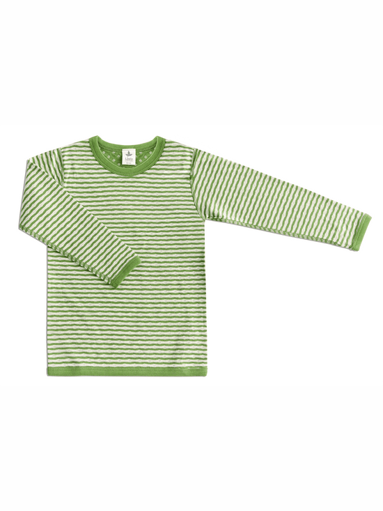 Leela Cotton 2290 | Baby Wendelangarmshirt - Waldgrün-Beige-Melange Begrenzte Freigabe