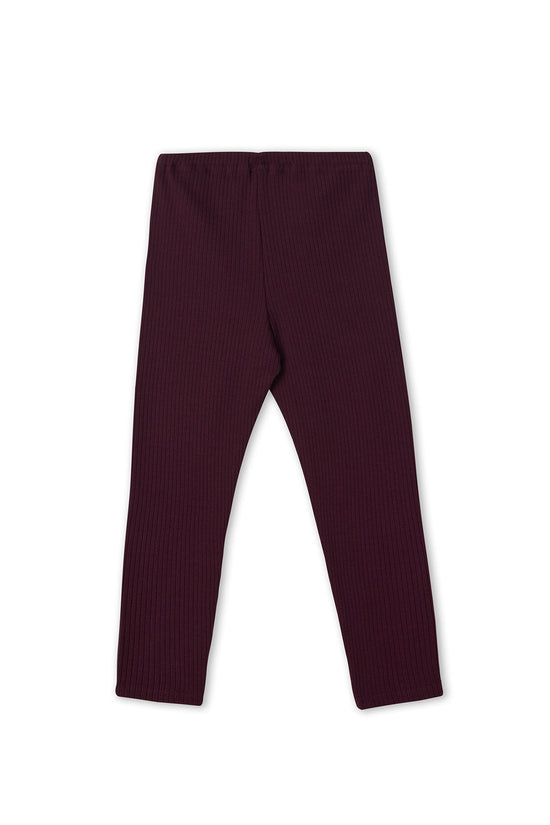 Leela Cotton 2052 AU | Ripp-Leggings - Aubergine Nur noch ein Tag übrig