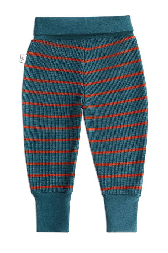 Leela Cotton 2869 WS | Waffel Strick Babyhose breiter Bund - Tanne/Tabasco zollfrei