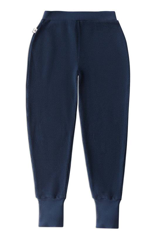 Leela Cotton 2879 ID | Waffel Strick Kinderhose - Indigo 50% Rabatt für begrenzte Zeit