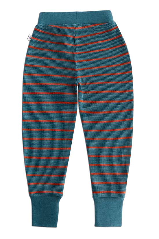 Leela Cotton 2879 WS | Waffel Strick Kinderhose - Tanne/Tabasco 2025