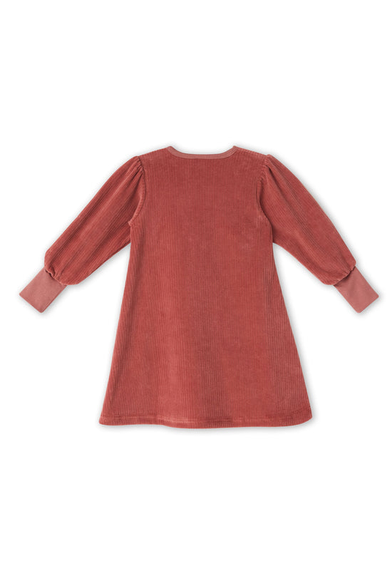 Leela Cotton 2624 WR | Cordkleid - Dunkel Mauve Schlussverkauf