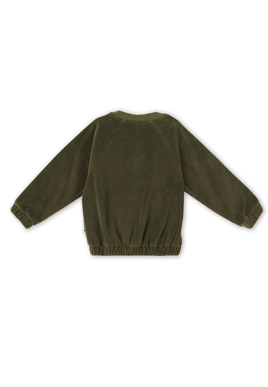 Leela Cotton 2696 OL | Cord Baseballjacke - Oliv Fabrik Onlineshop