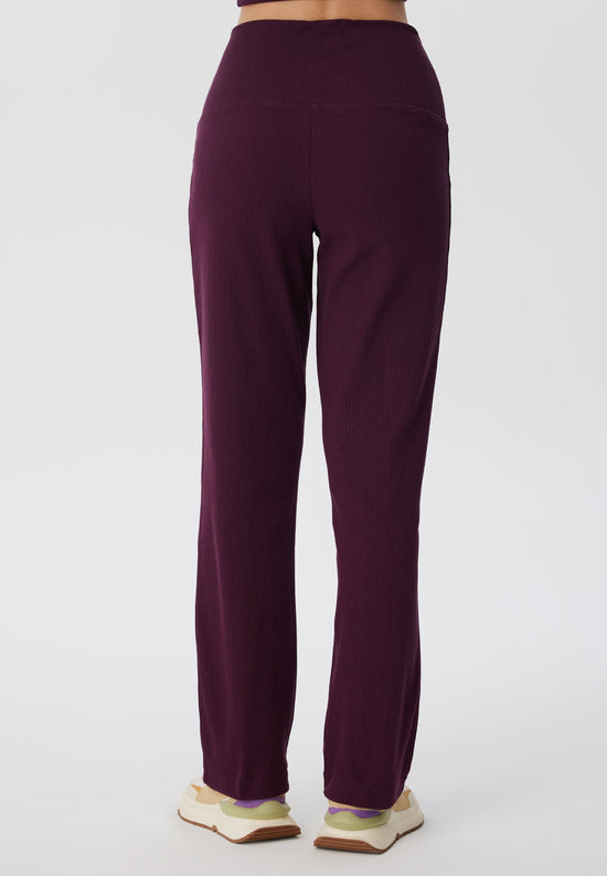 Leela Cotton 4071-028 | Ripp Hose - Aubergine Sonderangebot