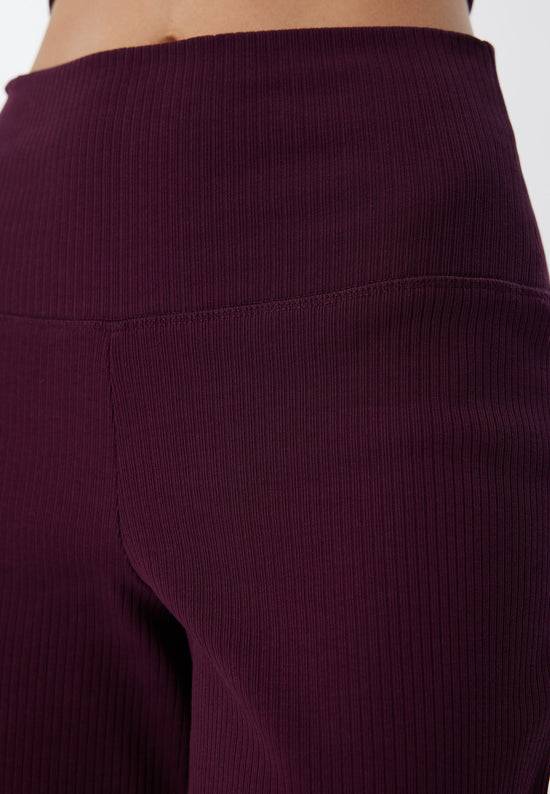 Leela Cotton 4071-028 | Ripp Hose - Aubergine Sonderangebot