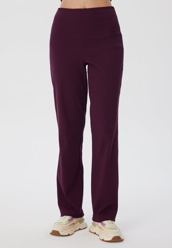 Leela Cotton 4071-028 | Ripp Hose - Aubergine Sonderangebot