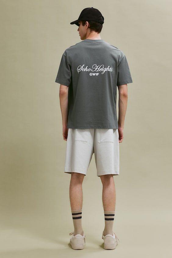 ﻿HM Bedrucktes T-Shirt in Loose Fit Heißer Verkauf