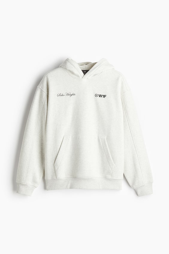 HM Bedruckter Hoodie in Oversized Fit Große Rabatte