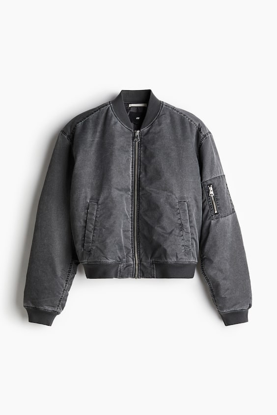 HM Oversized Pilotenjacke im Washed-Look Kostenlose Rückgabe