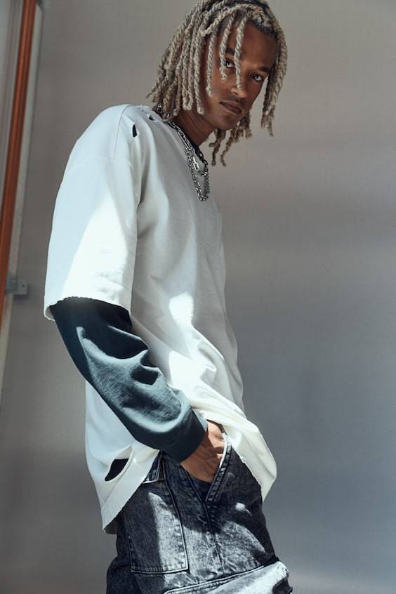 HM Oversized T-Shirt im Worn-Look Begrenzte Freigabe