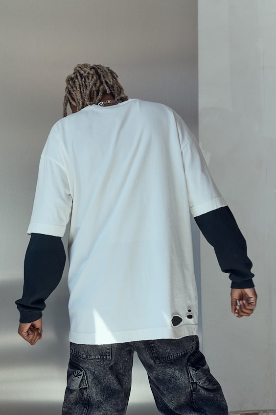 HM Oversized T-Shirt im Worn-Look Begrenzte Freigabe