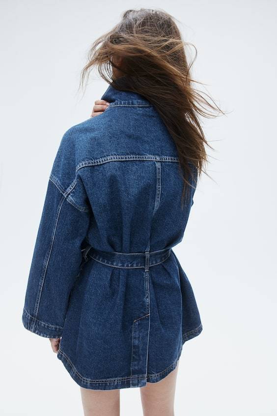 HM Denimjacke mit Bindegürtel Hotsell