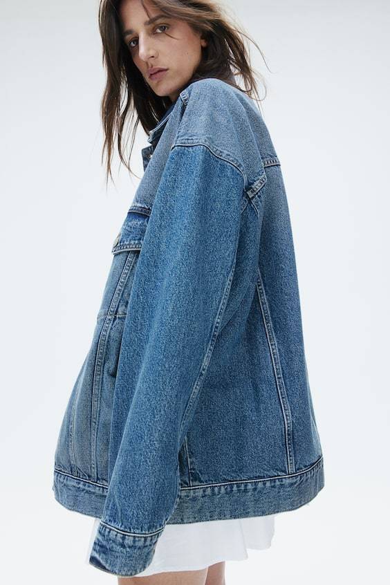 HM Oversized Jeansjacke Schlussverkauf