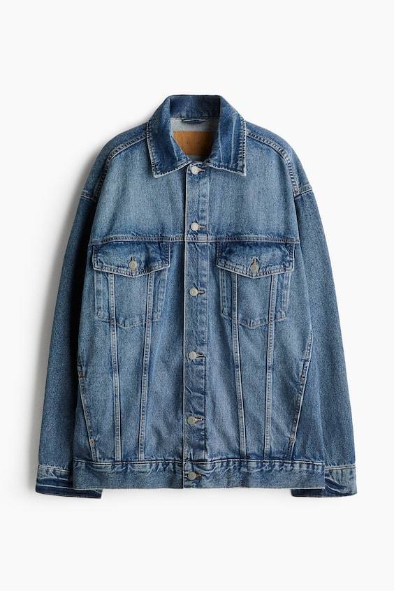 HM Oversized Jeansjacke Schlussverkauf