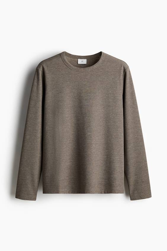 HM Langarmshirt mit Waffelstruktur in Regular Fit 2025