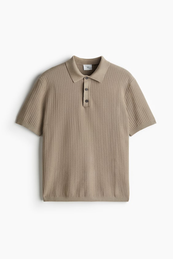 HM Poloshirt mit Struktur in Regular Fit Auslauf