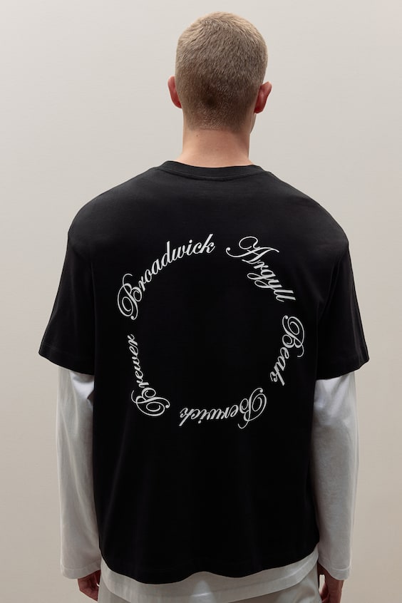 HM Bedrucktes T-Shirt in Loose Fit Sonderangebot