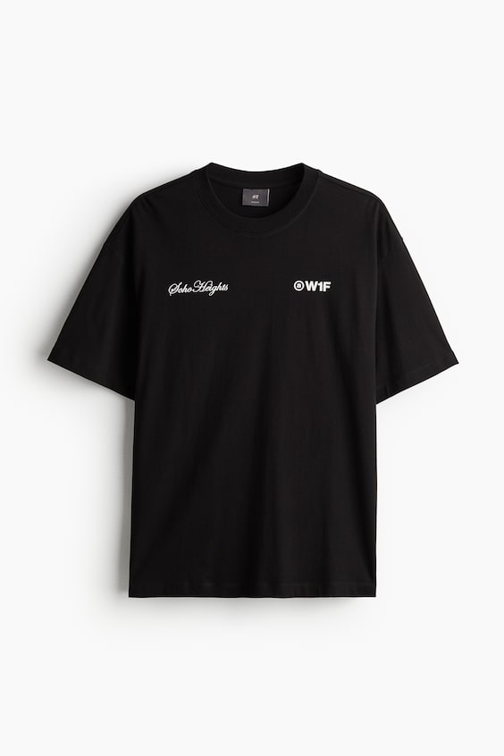 HM Bedrucktes T-Shirt in Loose Fit Sonderangebot
