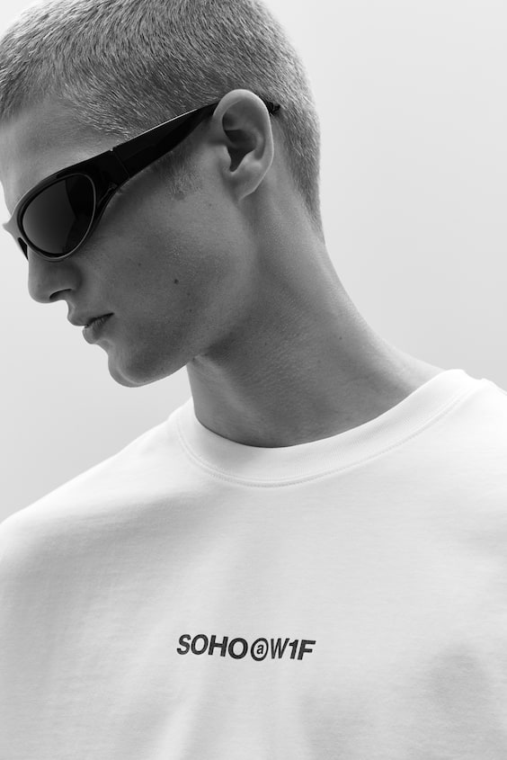 HM Bedrucktes T-Shirt in Loose Fit Großer Ausverkauf