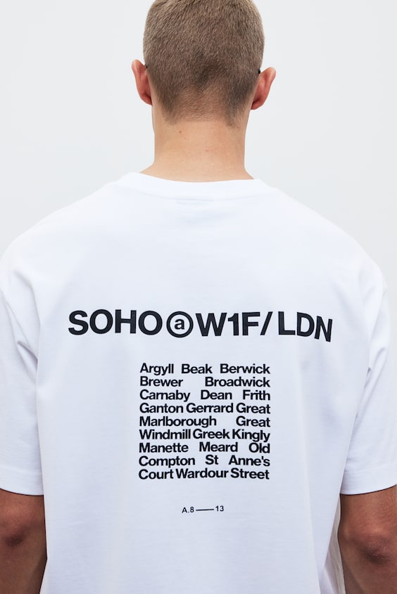 HM Bedrucktes T-Shirt in Loose Fit Großer Ausverkauf