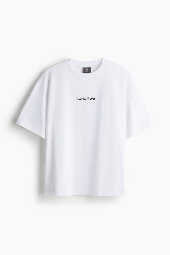 HM Bedrucktes T-Shirt in Loose Fit Großer Ausverkauf