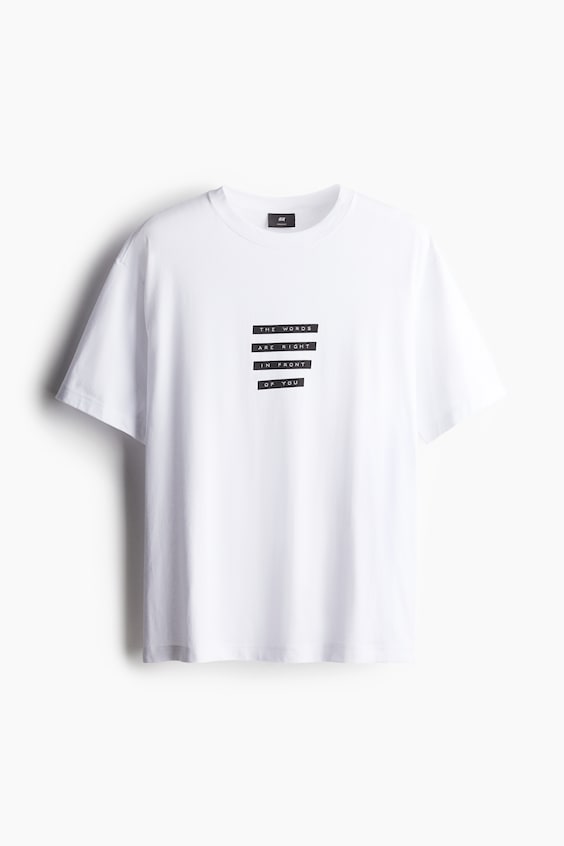 HM Bedrucktes T-Shirt in Loose Fit Begrenztes Angebot