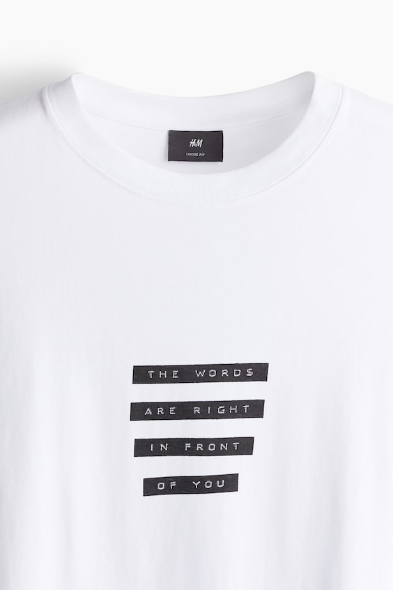 HM Bedrucktes T-Shirt in Loose Fit Begrenztes Angebot