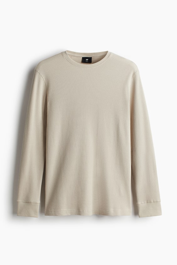 HM Shirt aus Waffeljersey in Slim Fit Black Friday