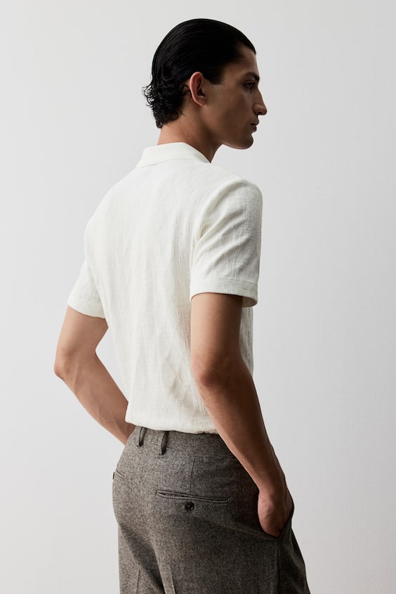 HM Strukturiertes Poloshirt in Slim Fit Vierteljährliche Förderung