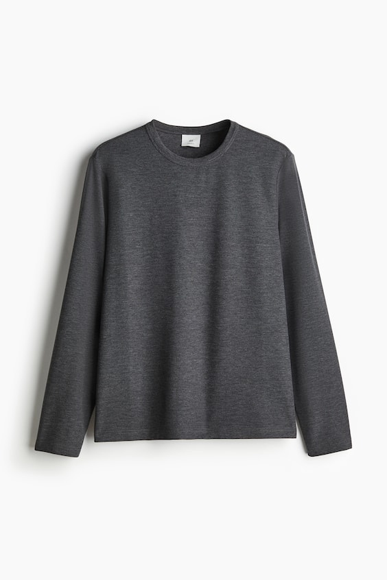 HM Langarmshirt mit Waffelstruktur in Regular Fit Fabrikladen