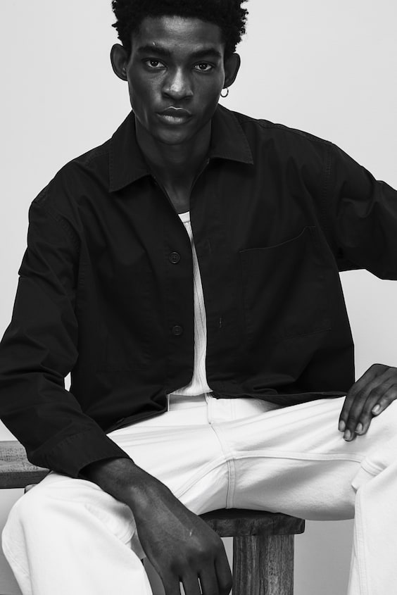 HM Overshirt aus Twill in Regular Fit Schlussverkauf