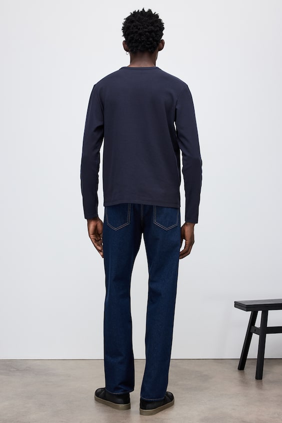 HM Langarmshirt mit Waffelstruktur in Regular Fit Fabrikverkauf