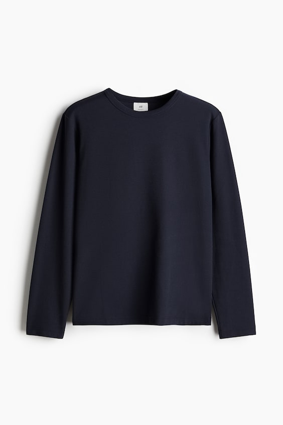 HM Langarmshirt mit Waffelstruktur in Regular Fit Fabrikverkauf