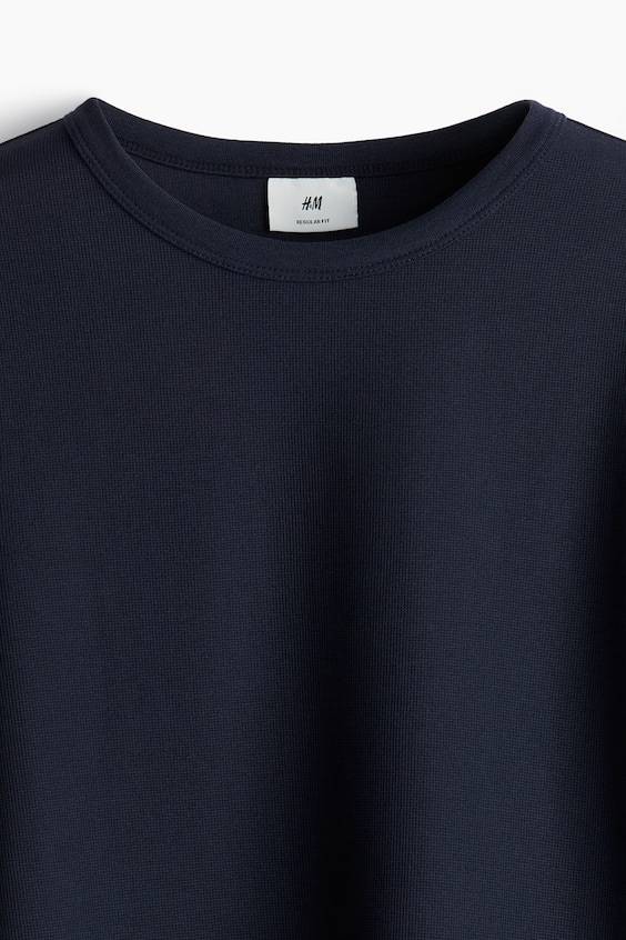 HM Langarmshirt mit Waffelstruktur in Regular Fit Fabrikverkauf