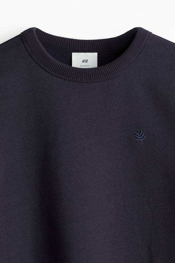 HM Sweatshirt mit Motivstickerei in Regular Fit Kostenloser Versand