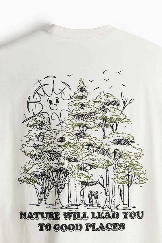HM Bedrucktes T-Shirt in Loose Fit Flash Sale