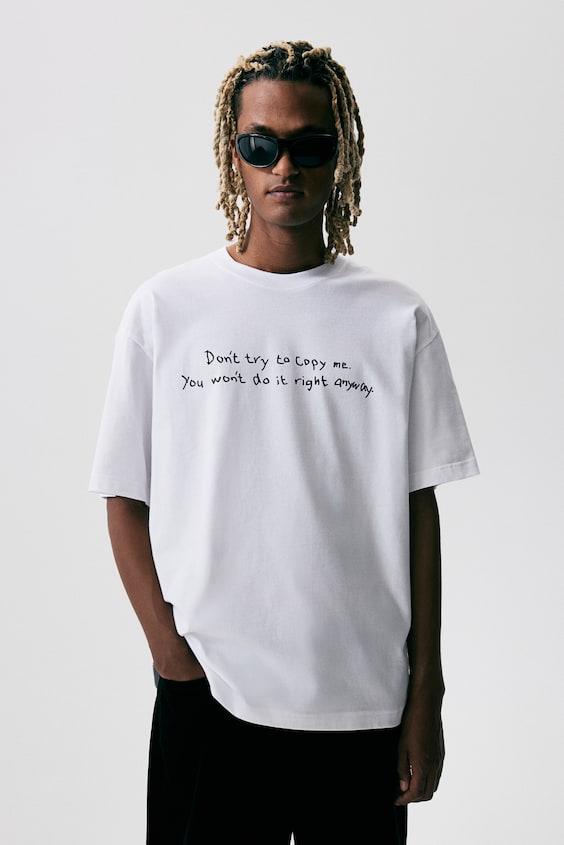 HM Bedrucktes T-Shirt in Loose Fit Top Angebot