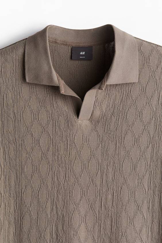 HM Strukturiertes Poloshirt in Slim Fit Riesige Ersparnisse