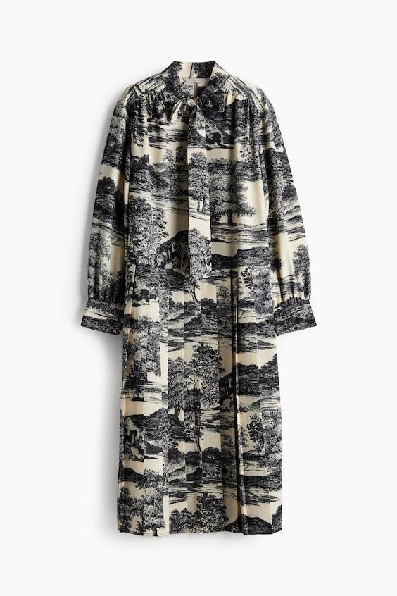 HM Kleid mit Bindekragen Schlussverkauf