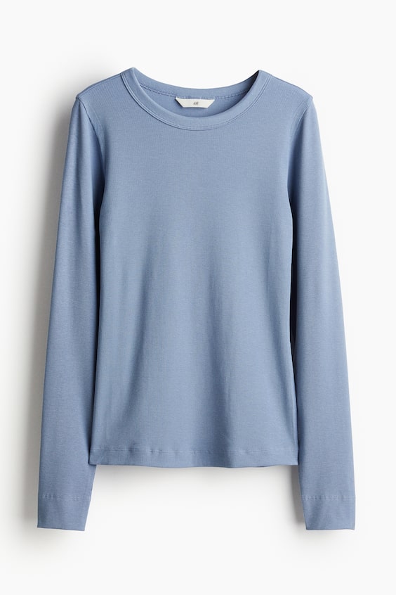 HM Geripptes Shirt aus Modalmix Saisonschlussverkauf