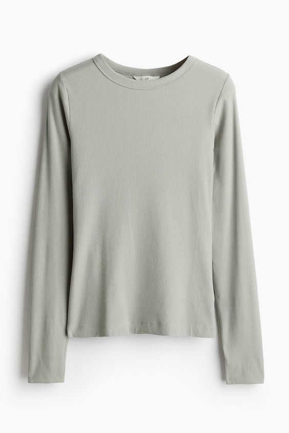 HM Geripptes Shirt aus Modalmix Zeitbegrenzte Promotion