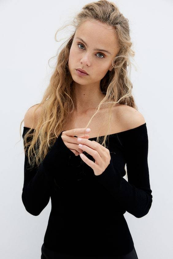 HM Off-Shoulder-Shirt Discount Store für neue Produkte
