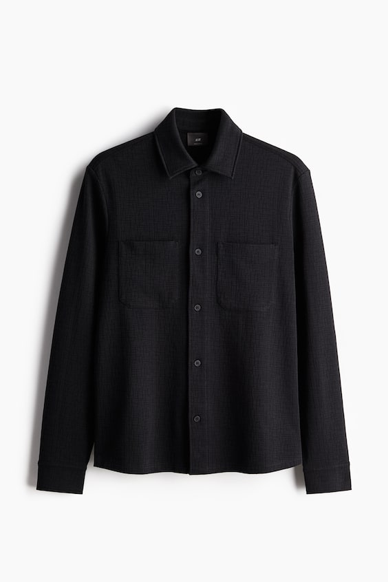 HM Overshirt mit Struktur in Regular Fit Im Verkauf