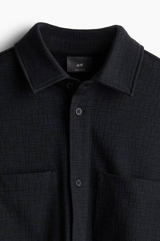 HM Overshirt mit Struktur in Regular Fit Im Verkauf