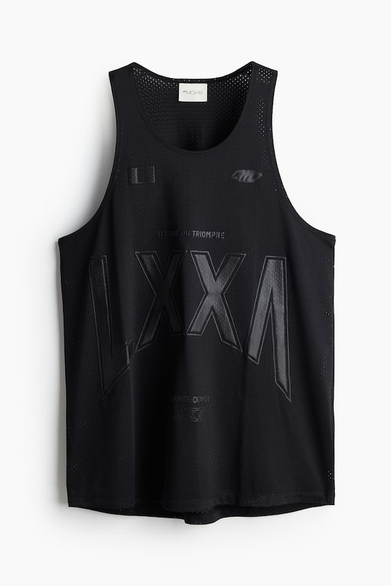 HM Oversized Fit Printed sports vest top in DryMove™ Rabatte dieses Monats